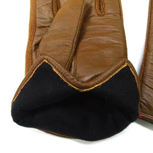  made in Japan gentleman leather gloves combination wool leather glove napa leather original leather inset knitted tea 