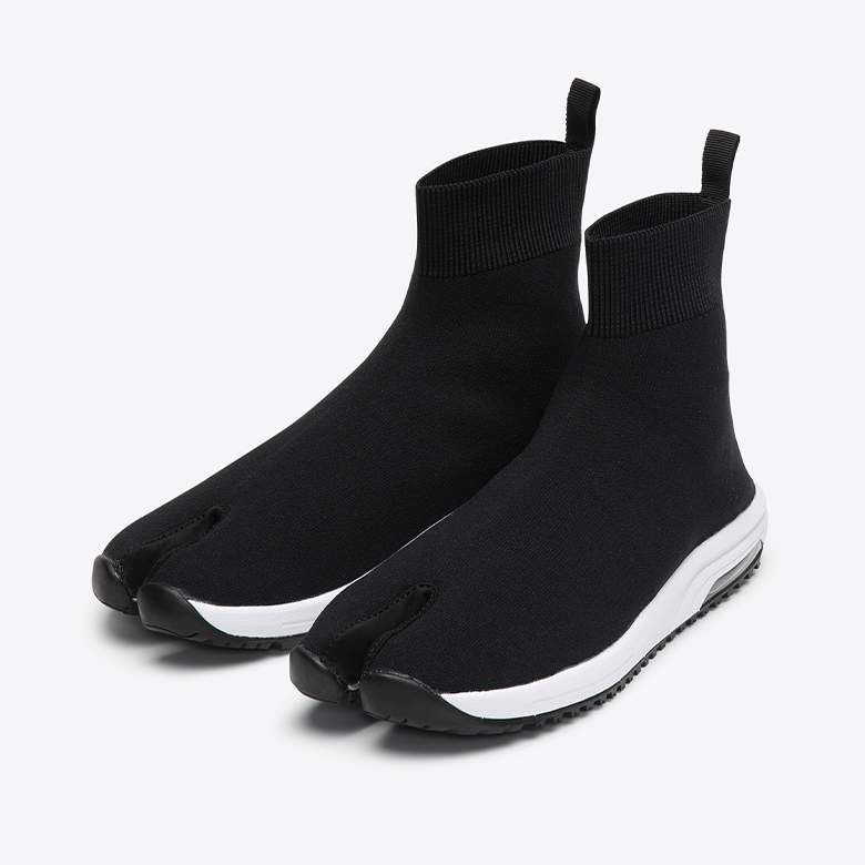 Knit Tabi Boots(ブラック/25.0cm) ニット足袋ブーツ KnitTB 足袋シューズ ショートブーツ 足袋 たび 外反母趾