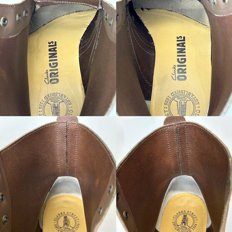 即決 Clarks クラークス メンズ UK8.5G 26.5cm程度 スエード 本革 レザー ウイングチップ ブーツ ベージュ カジュアルシューズ 革靴 中古の画像9