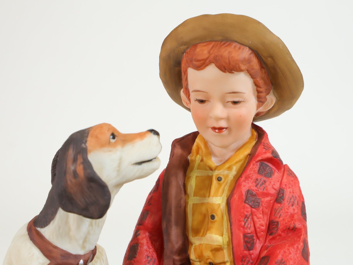 Brown&Bigelow ノーマンロックウェル 少年と犬 陶器製 置物 オブジェ フィギュリン_画像2