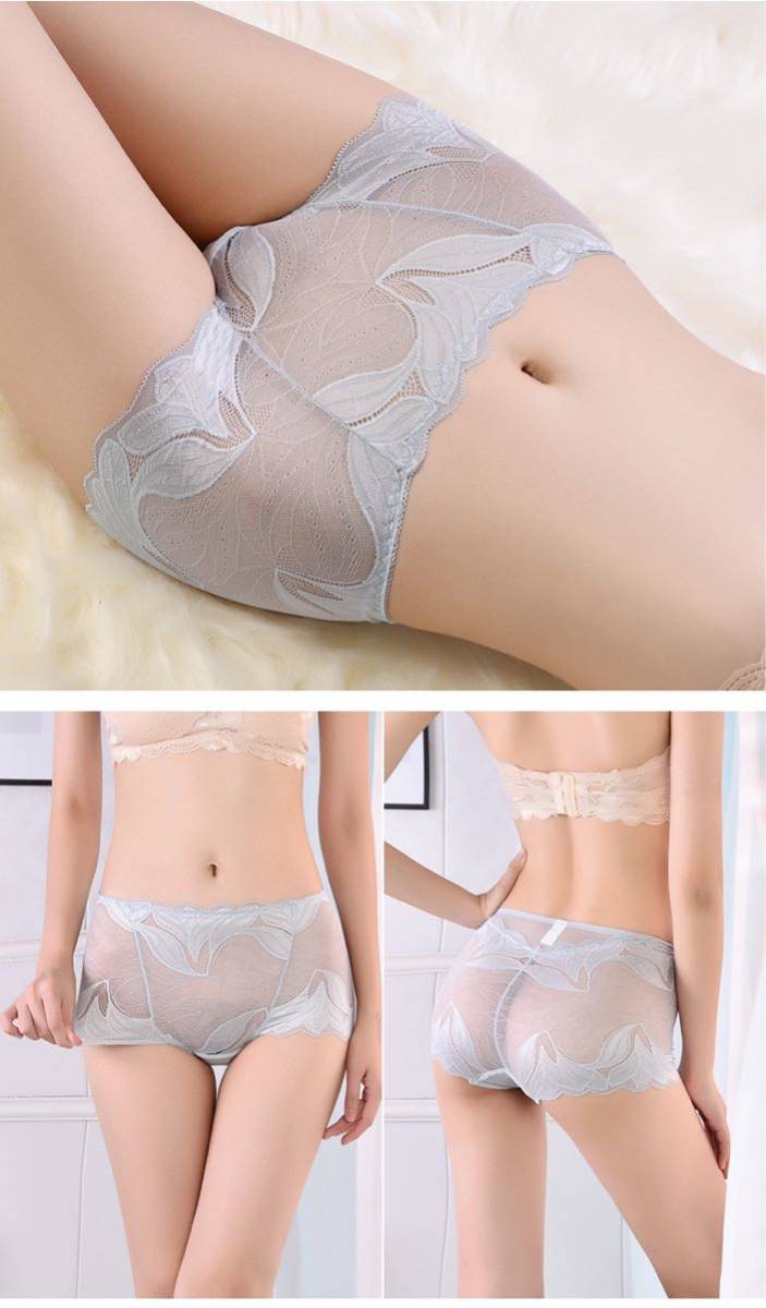  new goods L5 pieces set total race anti-bacterial . cotton floral print ventilation transparent sexy box hip hang shorts beautiful . underwear beige navy black pink purple free shipping 