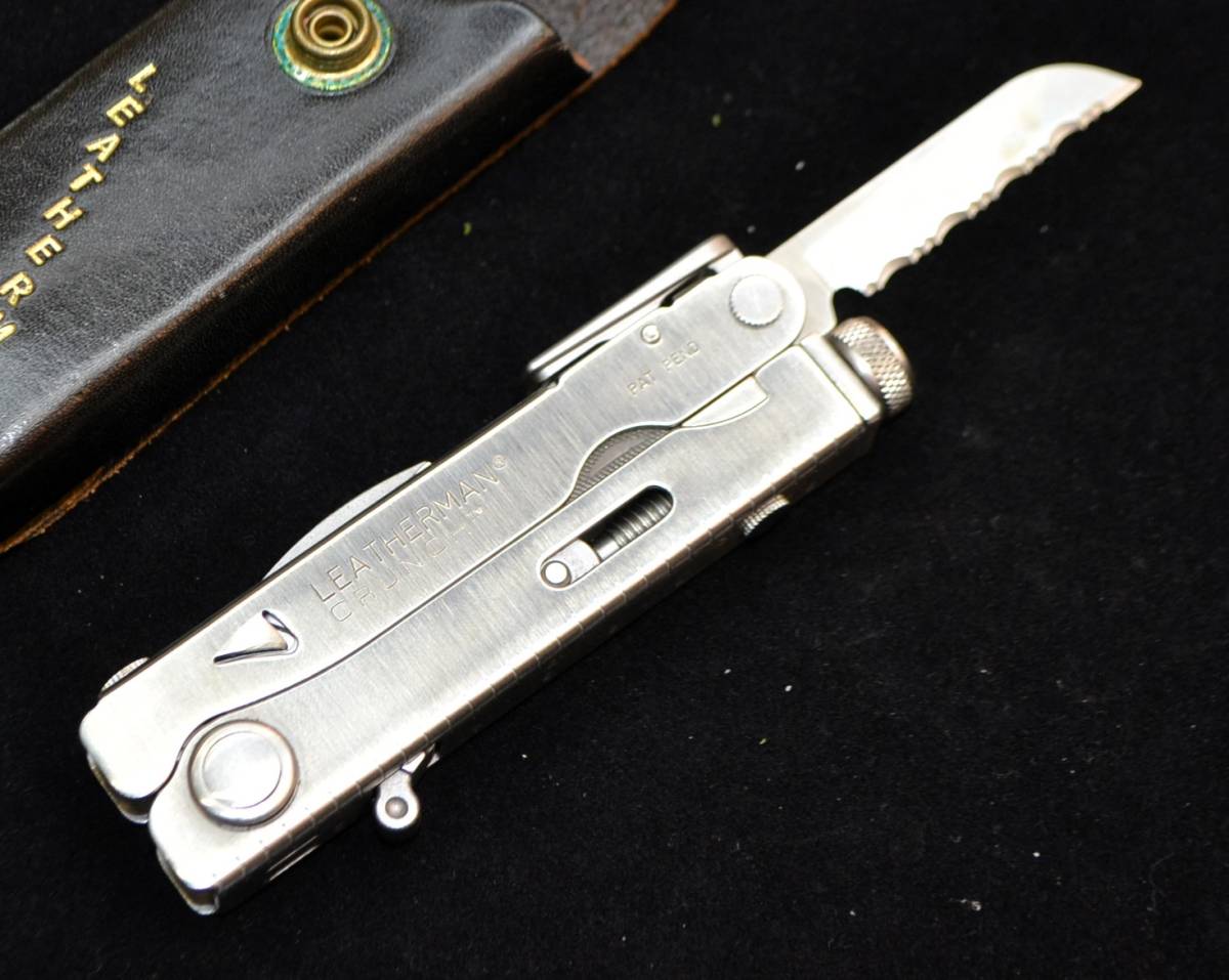 珍品希少レアモデル LEATHERMAN CRUNCH レザーマン クランチ ロッキングプライヤー レザーケース付 マルチツール_画像7