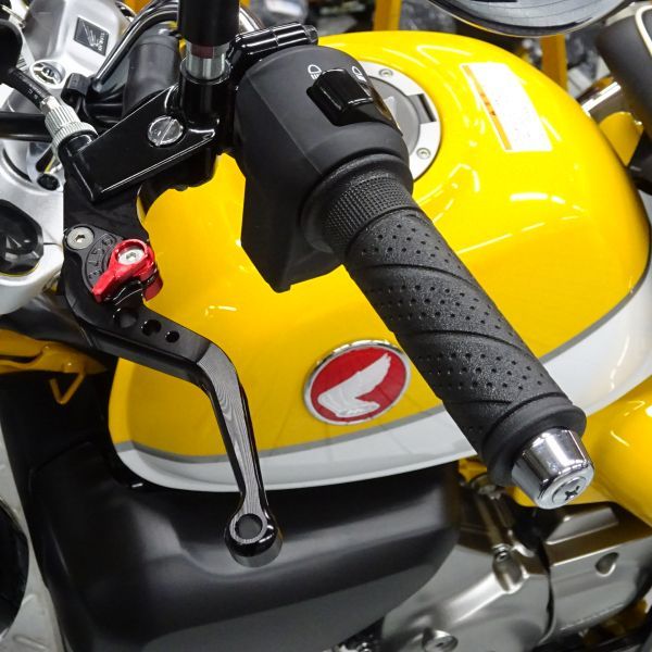 h243 赤/黒 ブレーキ クラッチ バイクレバー 6段階調整 伸縮 ホンダ CL250 モンキー125 グロム GROM CB125R CB250R CBR400R等に適合_画像7