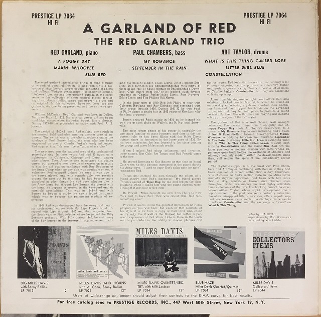 RED GARLAND / A GARLAND OF RED (オリジナル盤)_画像2