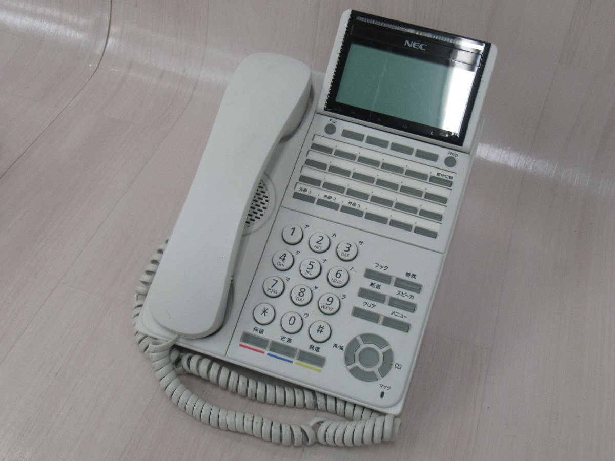 Ω YD 14605# 保証有 キレイめ NEC【 DTK-24D-1D(WH)TEL 】 UNIVERGE Aspire WX 24ボタン標準電話機 領収書発行可能_画像1