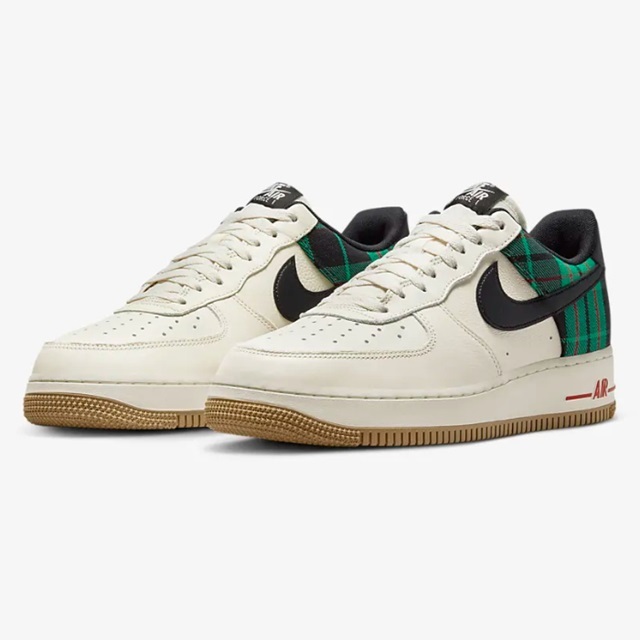 NIKE AIR FORCE 1 '07 LX DV0791-100 エア フォース 白×緑チェック US10の画像1