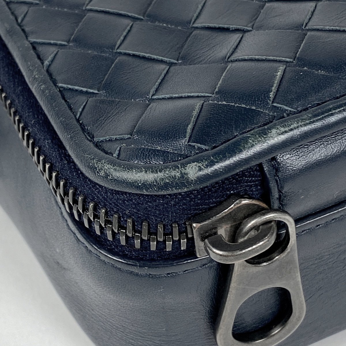 ボッテガヴェネタ BOTTEGAVENETA イントレチャート クラッチバッグ セカンドバッグ レザー ネイビー 344776 メンズ 【中古】_バイセル 14180_3