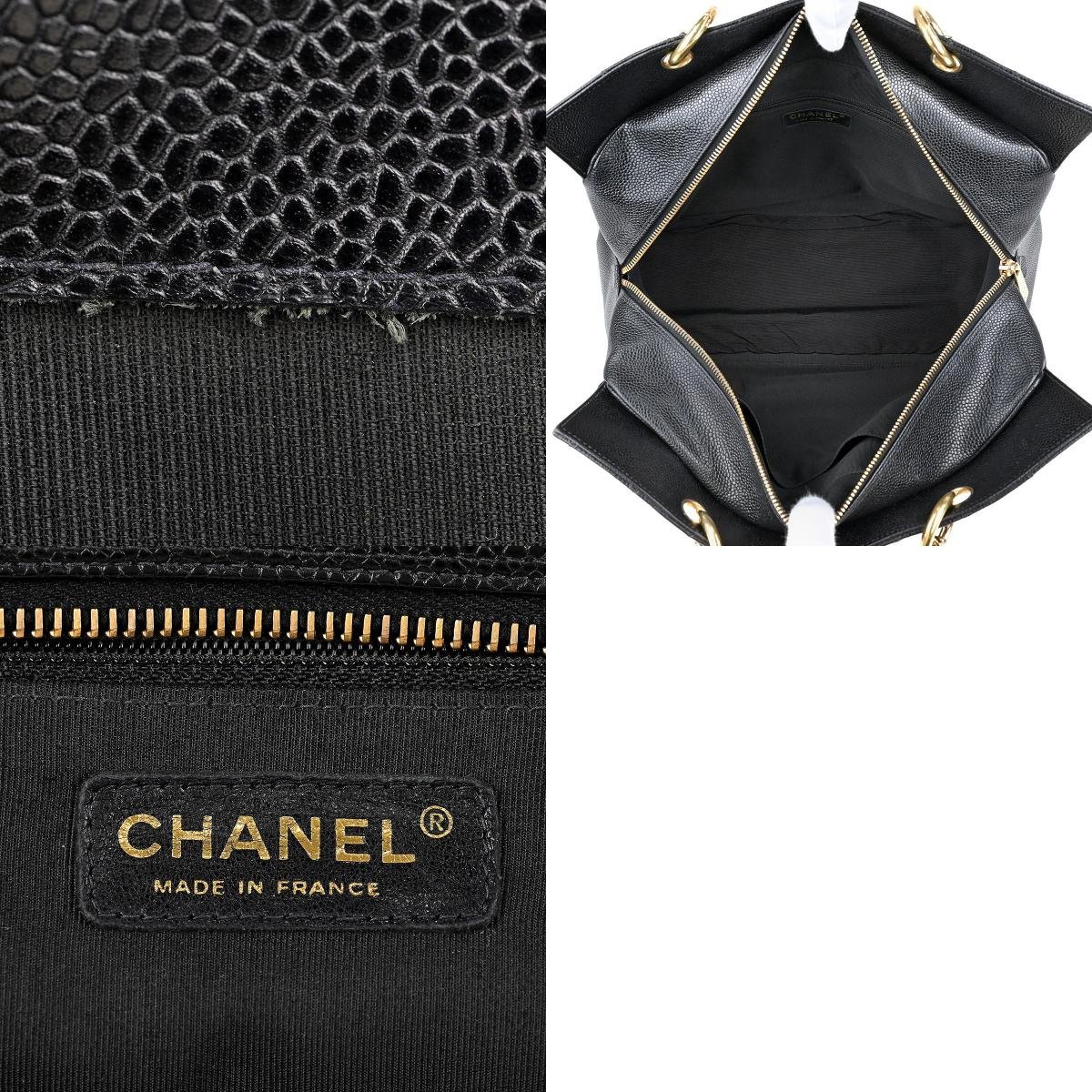 シャネル CHANEL ココマーク チェーン トートバッグ マトラッセ ショルダーバッグ トートバッグ キャビアスキン ブラック レディース 中古_バイセル 14171_10