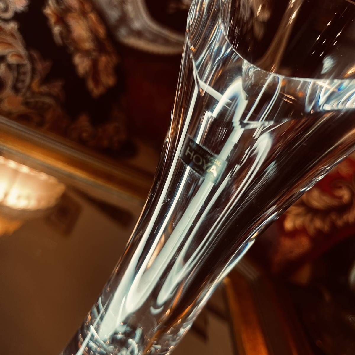 湯布院アンティーク 高級重厚 HOYAクリスタルガラス 一輪挿し 花瓶 サイズH W D_画像4