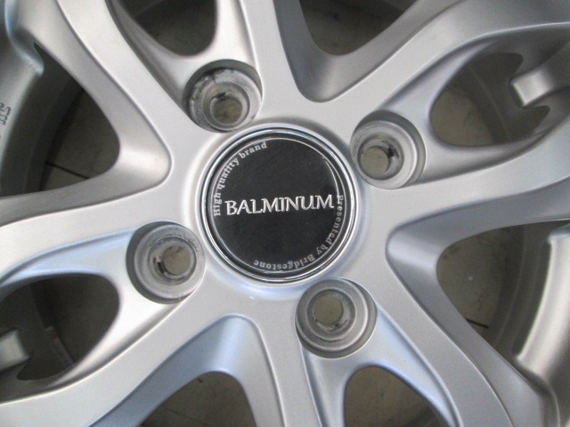 【中古タイヤホイール4本セット】BALMINUM13インチ 4.5J+45PCD100/4穴 ブリザックVRX3 145/80R13 2021年_画像5