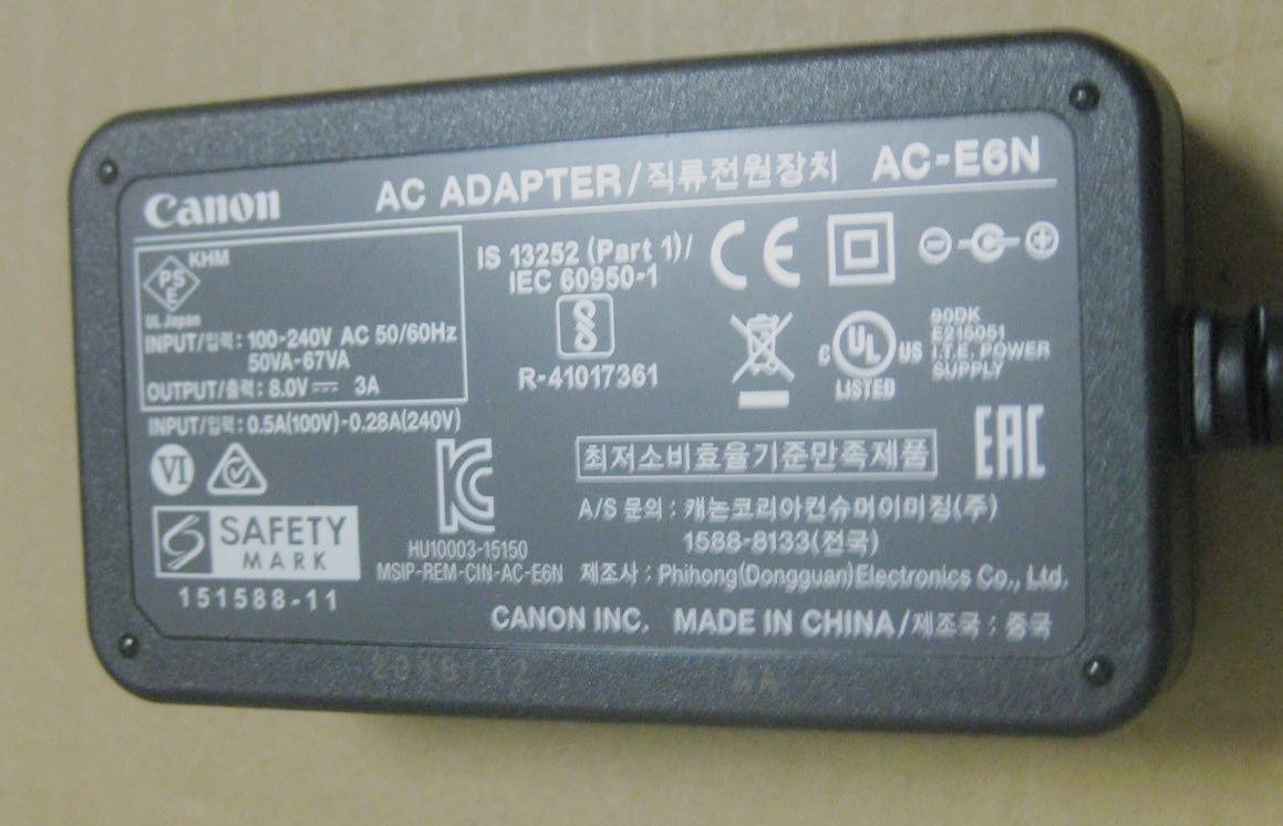アウトレット売上 Canon キャノン DCカプラーDR-E18 ACアダプター AC