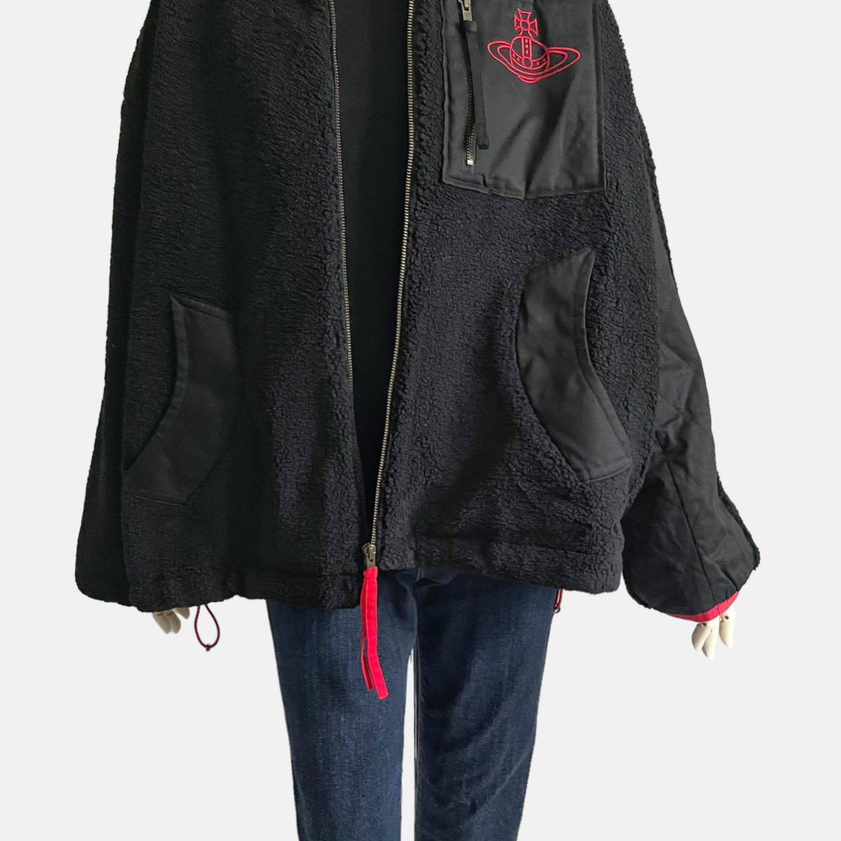 VIVIENNE WESTWOOD RED LABEL ボア ブルゾン ブラック レディース_画像4