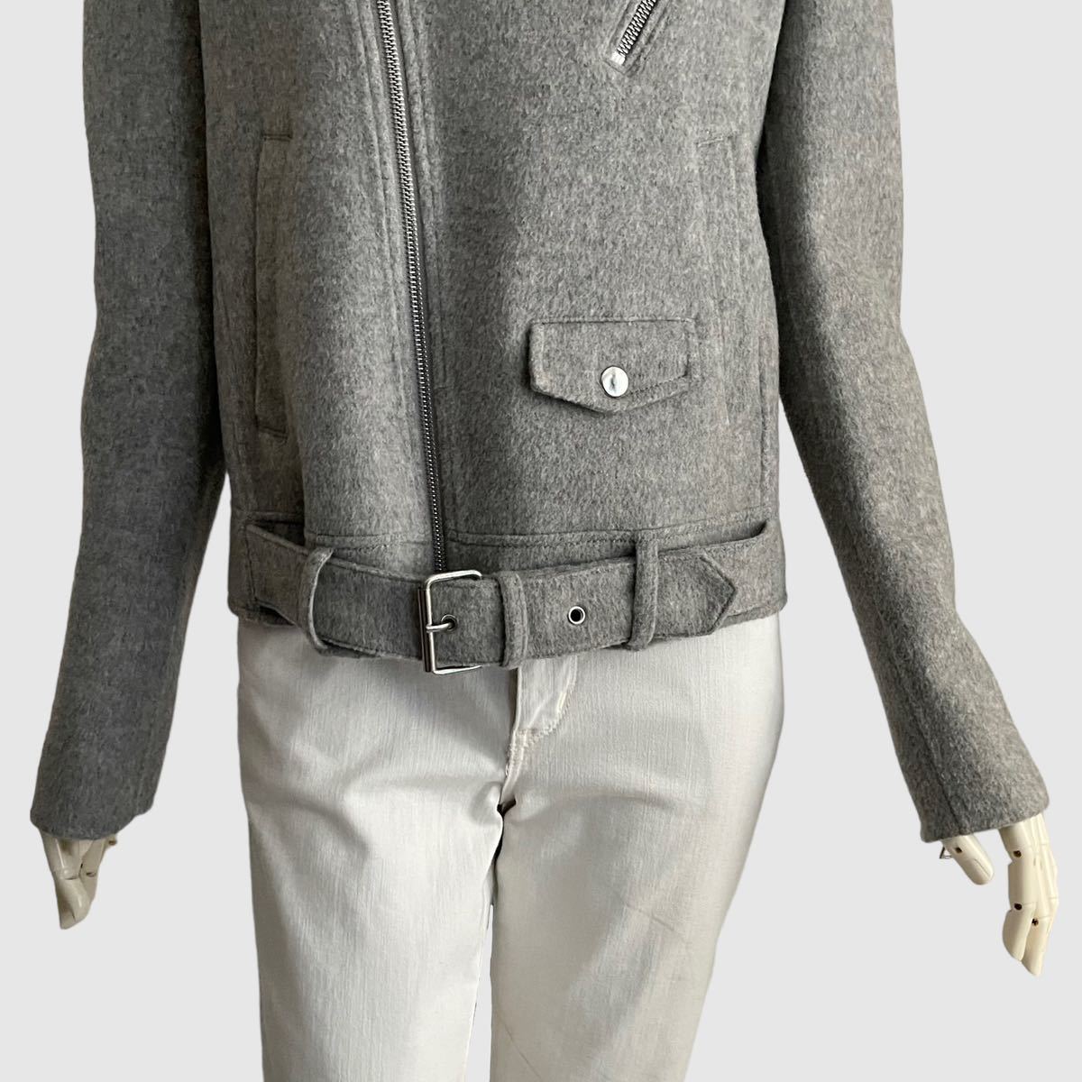 Theory theory rider's jacket wool cashmere gray blouson 