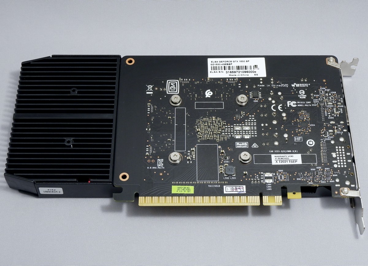 ELSA GeForce GTX 1650 SP V2 4GB GDDR6 1スロット仕様 補助電源不要_画像4