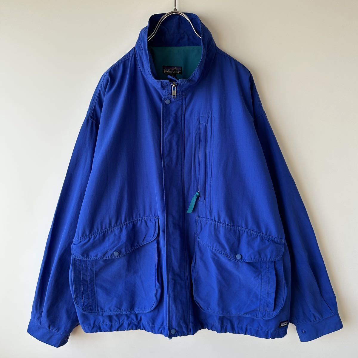 【1円スタート】Patagonia パタゴニア バギーズジャケット Lサイズ 91年90s ビンテージ コットン ナイロンジャケット ブルー 青_画像2