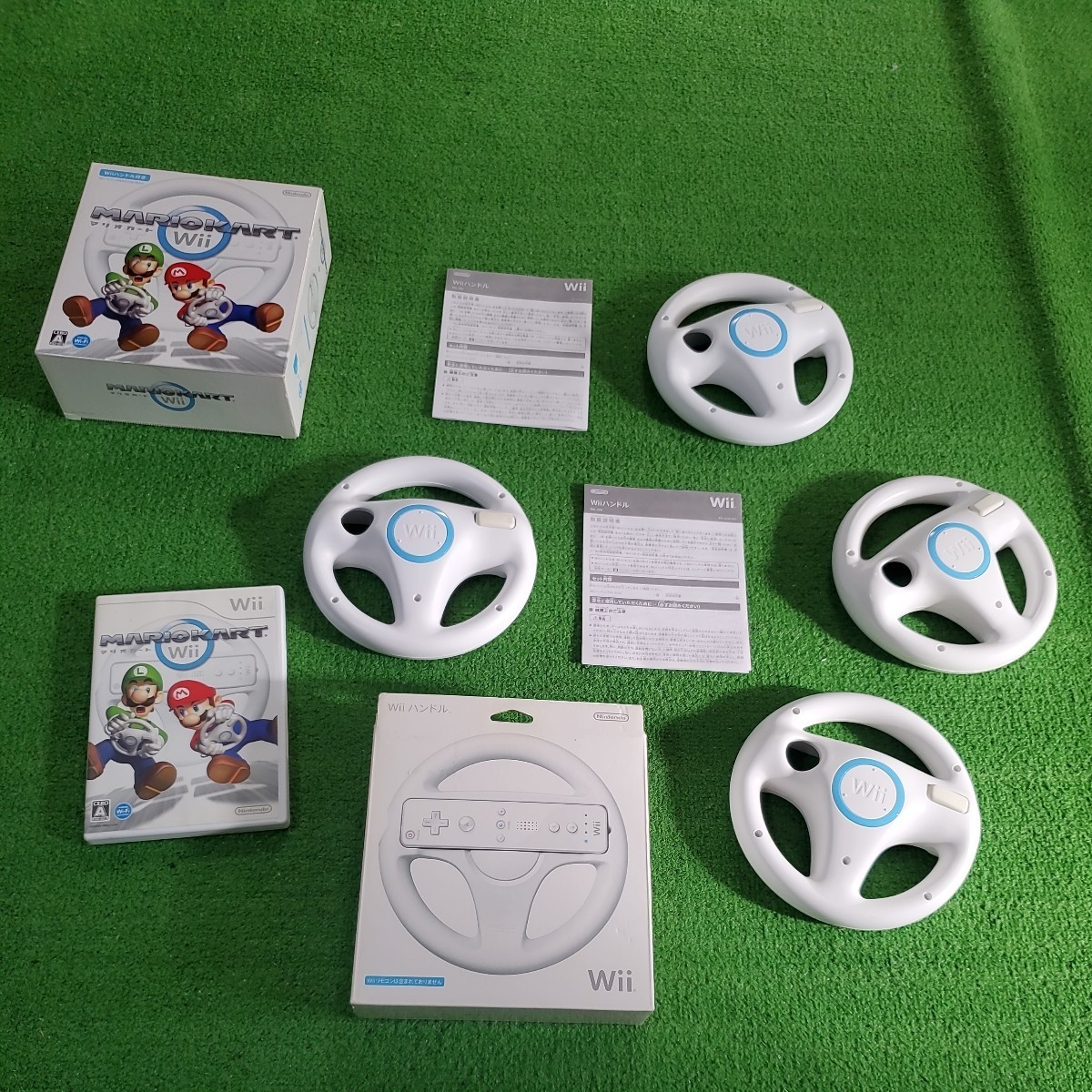 Wii マリオカート ソフト 1本 ハンドル 4個 まとめ売り まとめて 任天堂 動作確認済み Nintendo 任天堂 MARIOKART オススメ_画像1