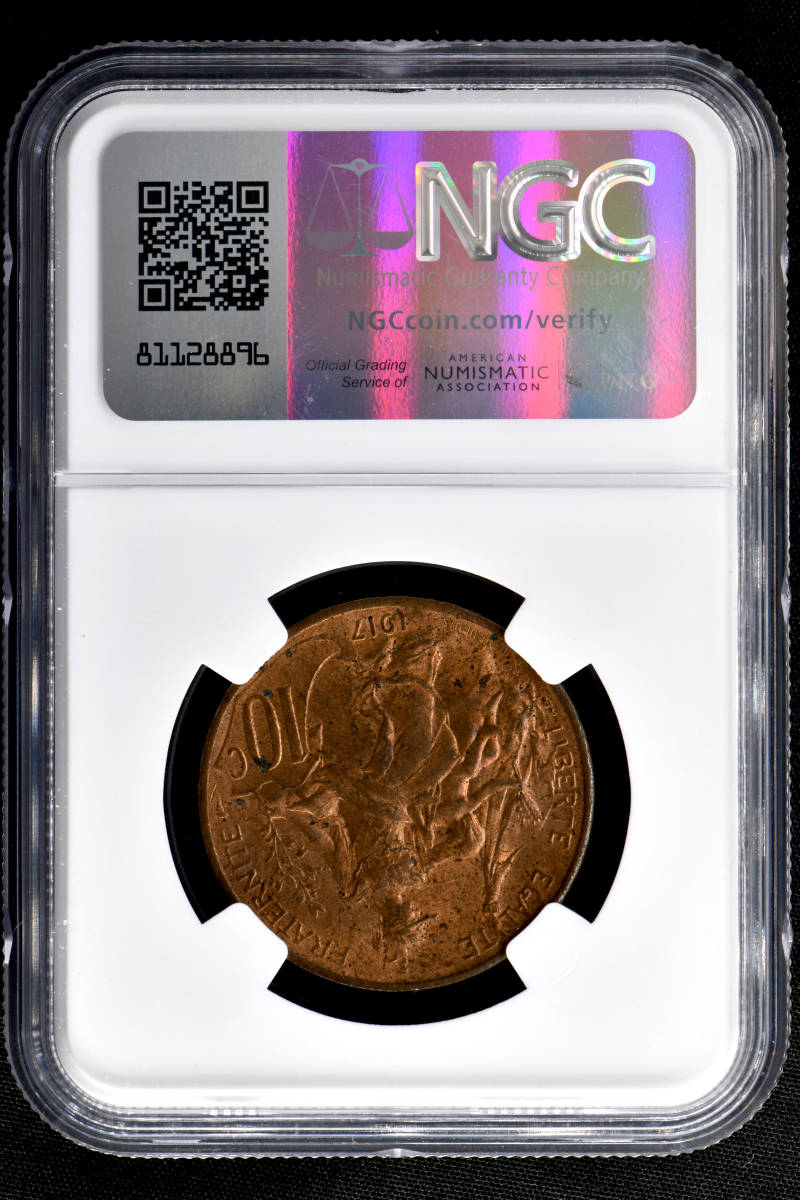 1円〜【NGC MS63RB】1917 フランス 10C銅貨 未使用 世界コイン 古銭 貨幣 硬貨 銀貨 金貨 銅貨 ★土曜終了【決済期限火曜日】_画像4