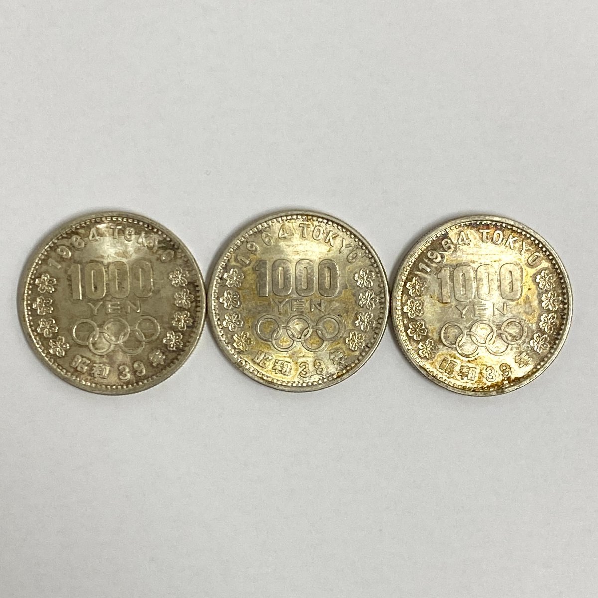 【１円スタート!】東京オリンピック★1000円銀貨★3枚まとめ★額面3000円★昭和39年★1964年★東京五輪★記念硬貨★記念貨幣★コレクション_画像1