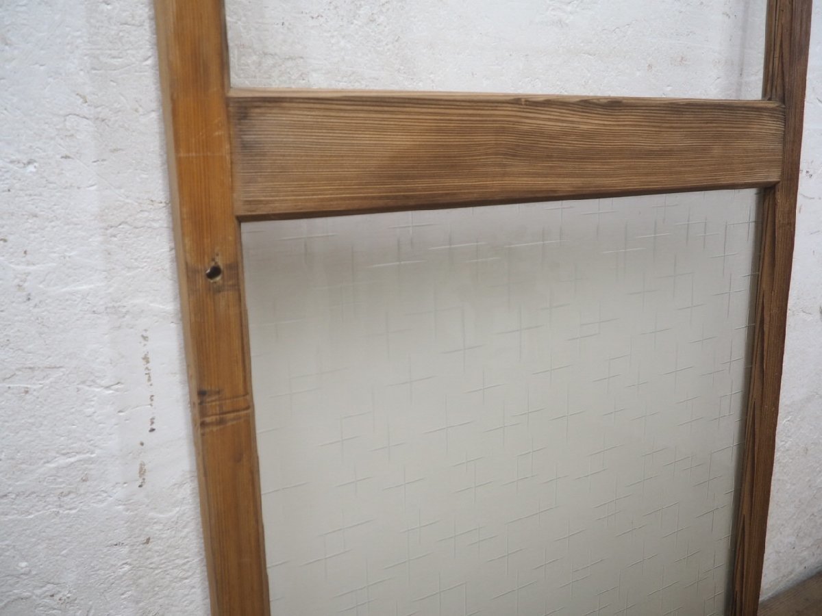 taO0537*(2)[H177,5cm×W67,5cm]* Showa Retro . design glass entering. old tree frame sliding door * old fittings glass door entranceway door . material Vintage M pine 