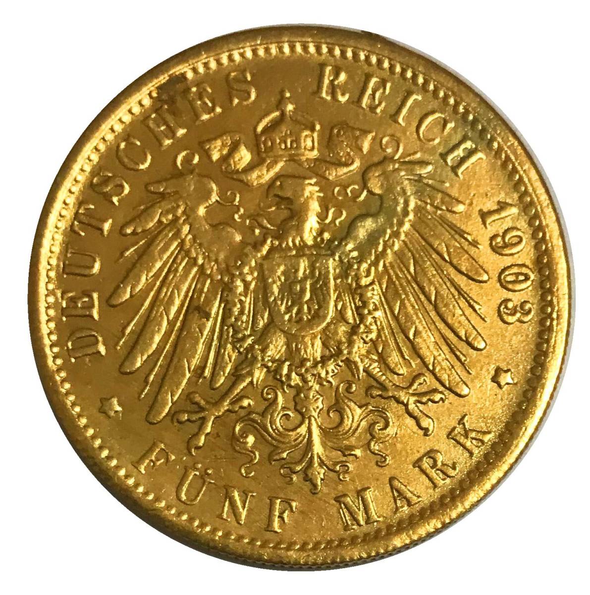  原文: 大型 金貨 ドイツ帝国 1903年 ドイツ?マルク 稀有 37.8mm 22.5
