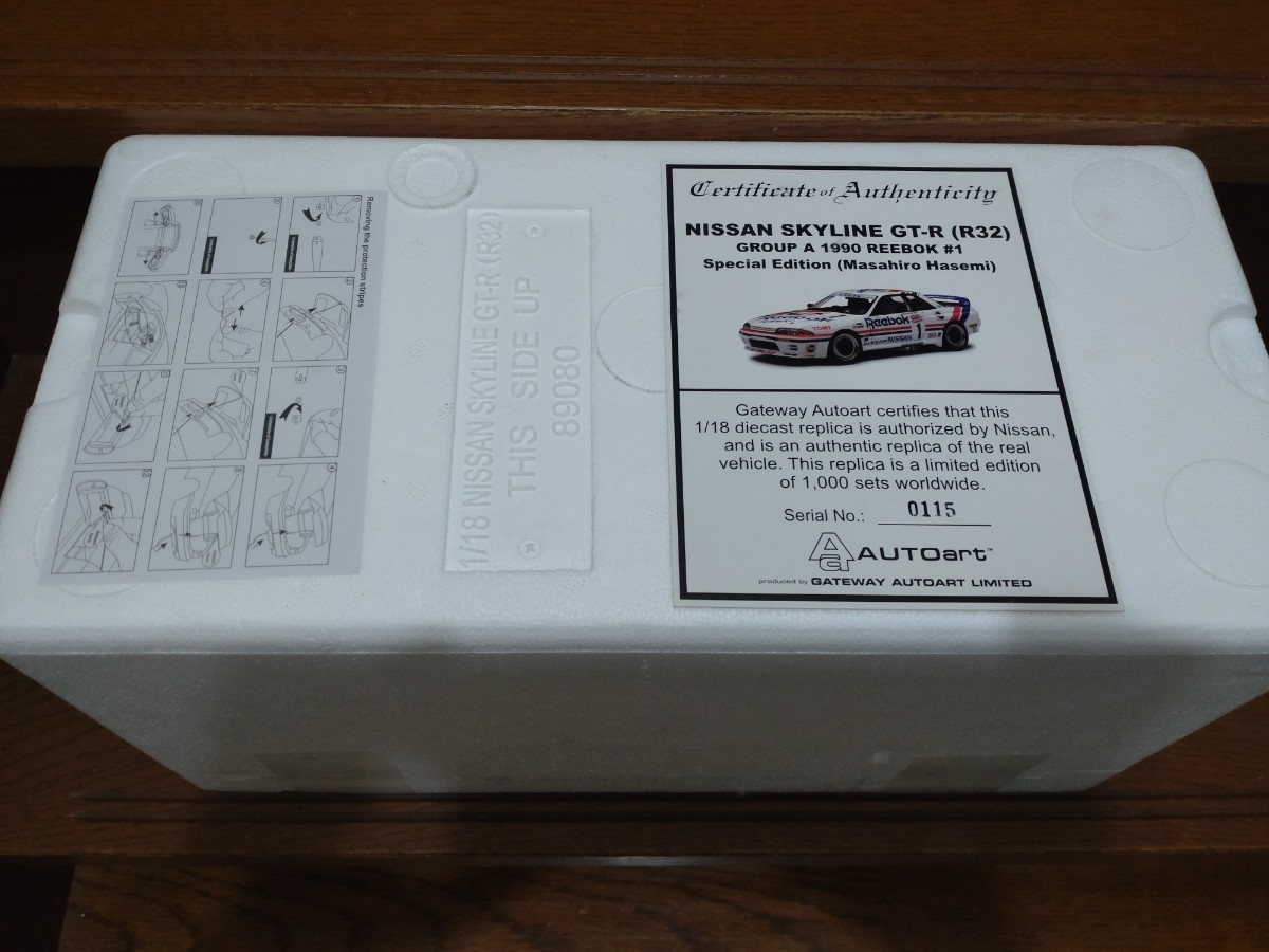  Auto Art 1/18 NISSAN SKYLINE GT-R(R32) GROUP A 1990 REEBOK #1 длина . видеть .. нераспечатанный AUTOart ограниченный товар 