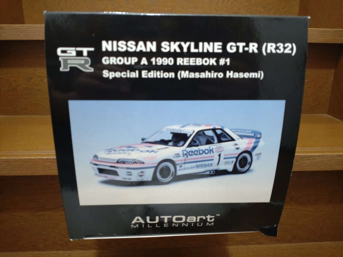  Auto Art 1/18 NISSAN SKYLINE GT-R(R32) GROUP A 1990 REEBOK #1 длина . видеть .. нераспечатанный AUTOart ограниченный товар 