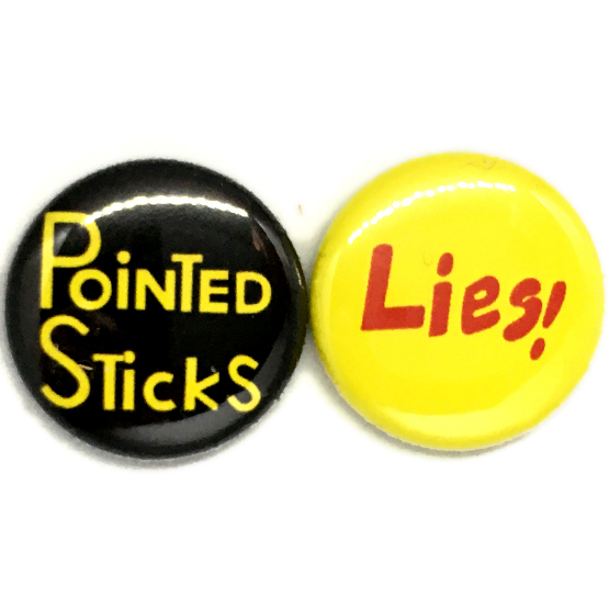缶バッジ 25mm 2個セット Pointed Sticks ポインテッドスティックス Lies Punk Power Popの画像1