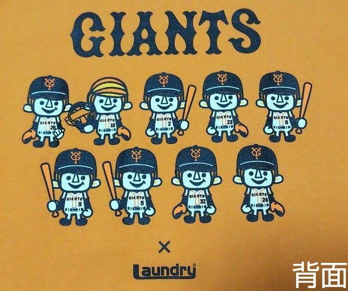 中古　読売ジャイアンツ × ランドリー　Tシャツ　オレンジ　男女兼用 Sサイズ　Giants　巨人　コラボ　LAUNDRY