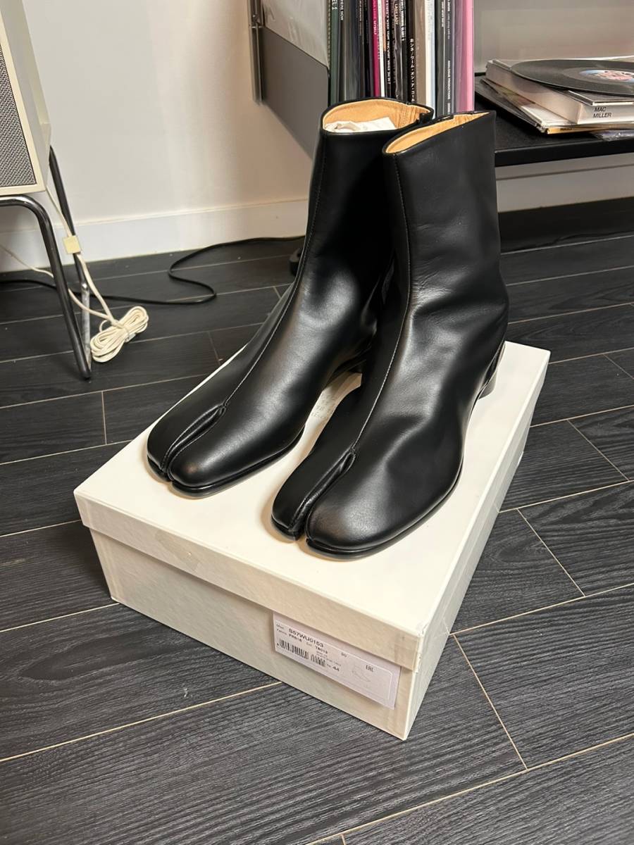 新品 Maison Martin Margiela メゾン マルタン マルジェラ TABI レザー足袋ブーツ ブラック 42_画像1