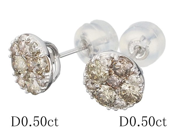 ダイヤモンド/0.50ct 0.50ct スタッドピアス K18WG