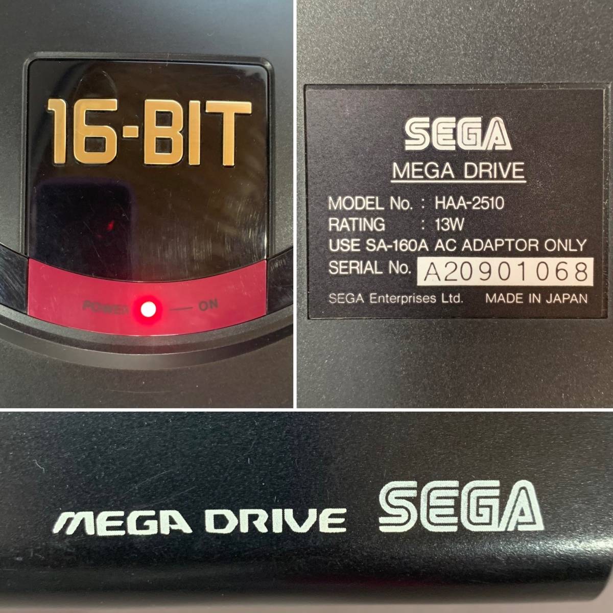 MS479 通電確認OK SEGA MEGA DRIVE メガドライブ HAA-2510 コントローラ(SJ-3500/SJ-6000)x2点・ケーブル・ACアダプタ・ソフト(ぷよぷよ)付_画像6