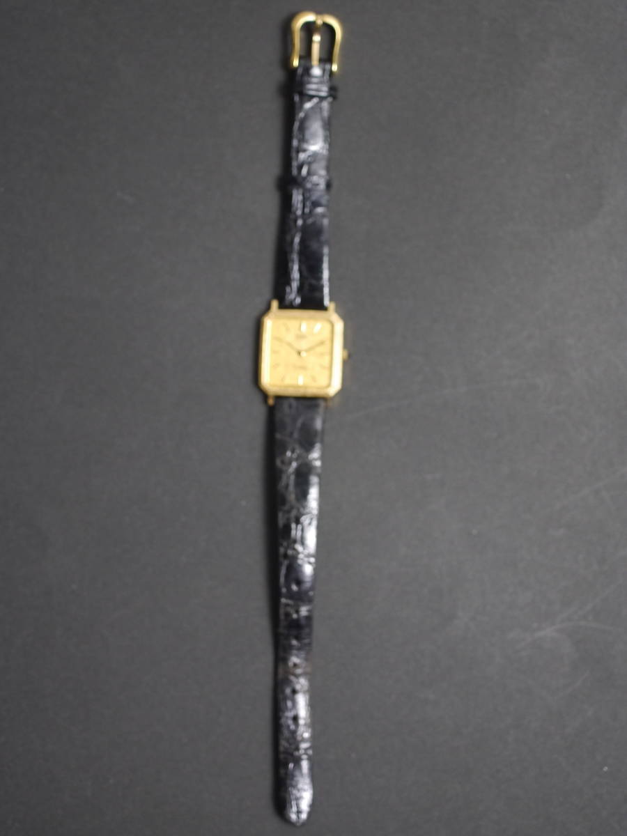 美品 セイコー SEIKO エクセリーヌ EXCELINE クォーツ 2針 純正ベルト 10K 10金 8420-5410 女性用 レディース 腕時計 W615 稼働品の画像5
