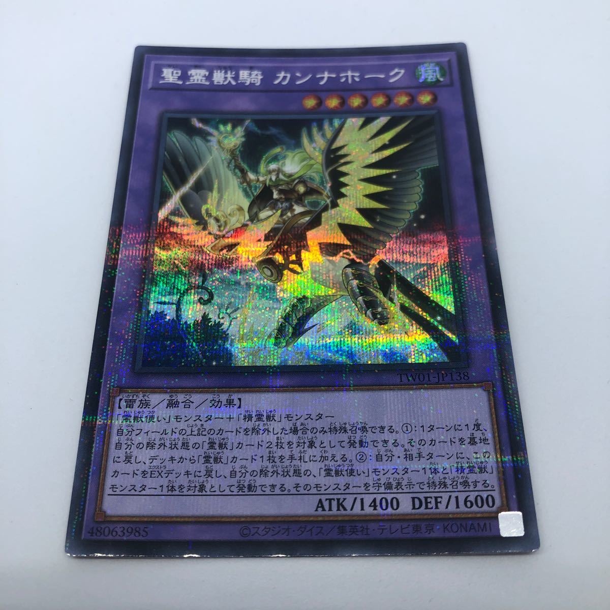 遊戯王 OCG TERMINAL WORLD TW01-JP138 P-SE 聖霊獣騎 カンナホーク_画像1