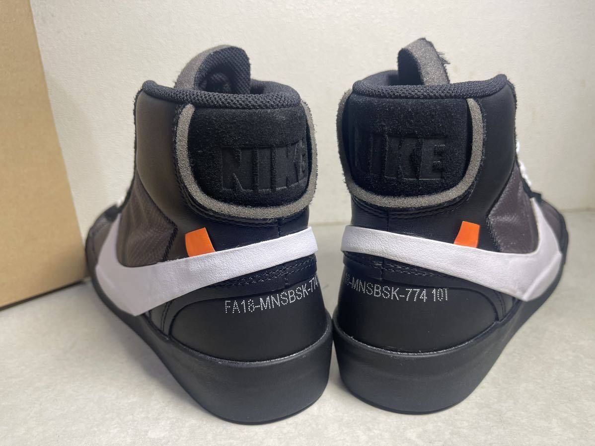 the 10 NIKE × OFF-WHITE BLAZER オフホワイト STUDIO MID BK 国内正規 未使用 US10.5 AA3832-001_画像4