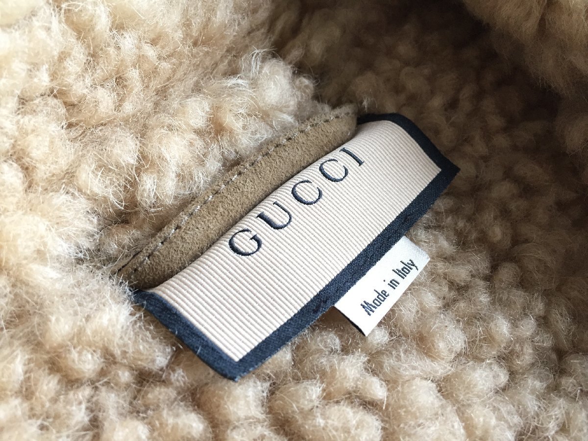 即決　定価60万円以上　GUCCI　グッチ　最高峰　羊革　ムートンファー　モッズコート☆44サイズ　TOM　FORD　トムフォードハンガー付_画像4