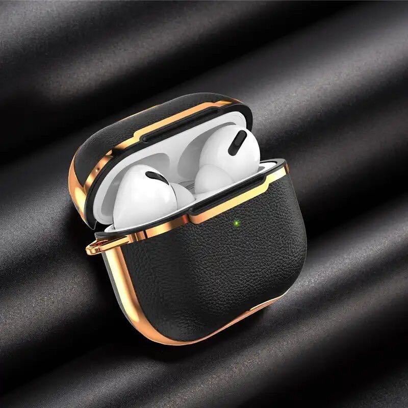 グリーン×ゴールド AirPods Pro 第2世代 レザーケース カバー エアーポッズプロ カラビナ 付きAirPods Pro2_画像5