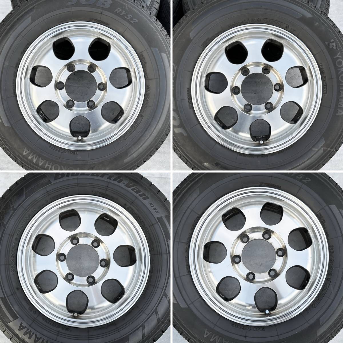 ★送料込★即決 PARAMOUNT タイヤ ホイール ガンメタポリッシュ 15×6J 6穴 139.7 +32 195/80R15 18・20年製 ハイエース 200 5399_画像2