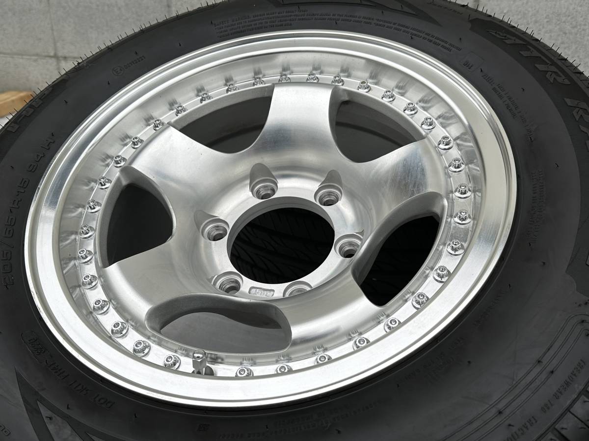 ★良品 深リム 送料込★EMR PRODUCT タイヤ ホイール (シルバー) 15×7JJ 6穴 139.7 -13 205/65R15 20年製 ハイエース 200系 4241_画像3