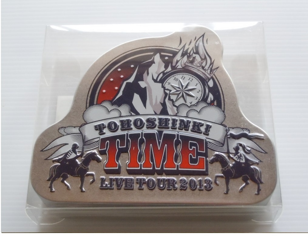 新品★東方神起（ユノ&チャンミン）2013 TIME TOUR[缶入りステッカーセット（ロゴステッカー）]公式グッズ_画像1