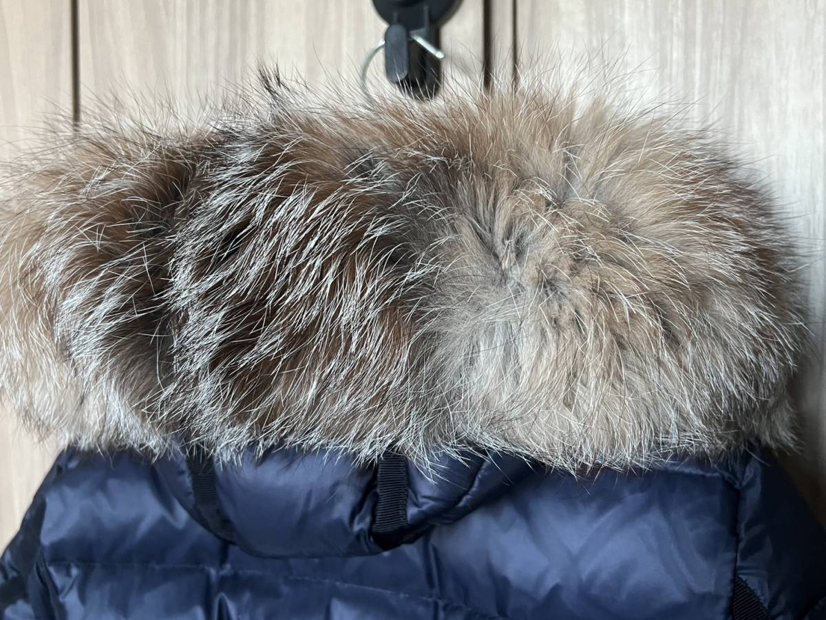 Sサイズ【未使用】MONCLER HERMIFUR エルミファー フォックスファー TG0　ネイビー　紺色　正規品　◆定価36万円◆　人気ダウンジャケット_画像3