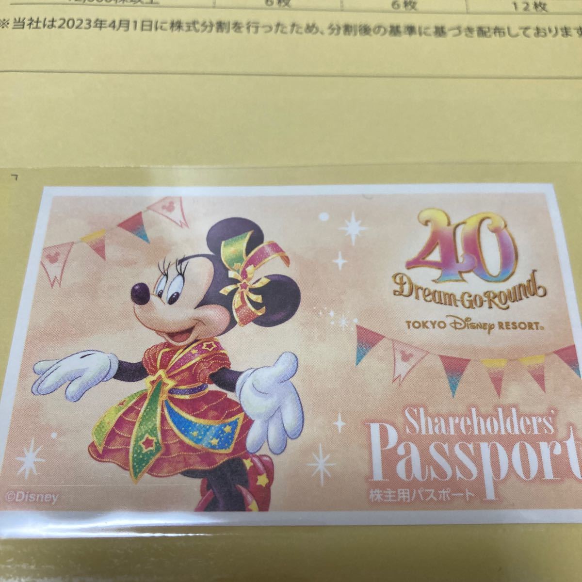 東京ディズニーリゾート 株主優待パスポート オリエンタルランド 株主優待券 チケット パスポート 有効期限 2025/01/31_画像2