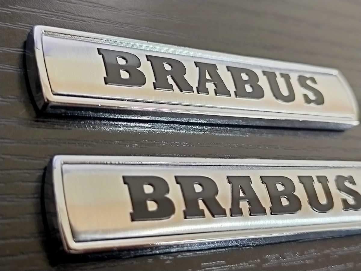 シルバー2枚セットBRABUSブラバスエンブレム プレートバッジ メルセデスベンツ ステッカーw463W169W164W204W221W222W176W203W245W246R230ス_画像1