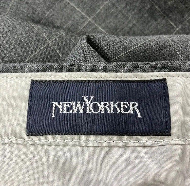 NEWYORKER ニューヨーカー ノータックスラックス 76 グレー系チェック _画像4