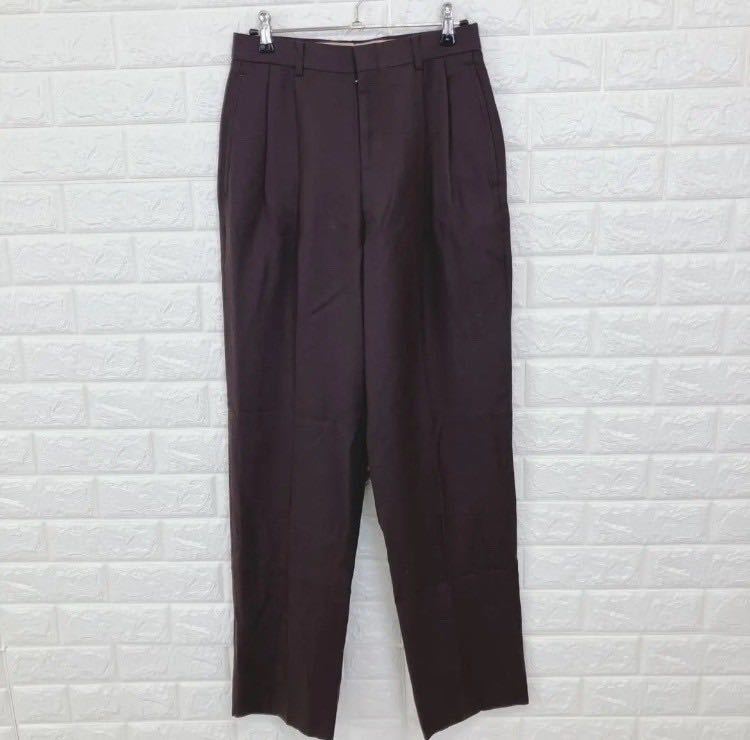 Calvin klein/カルバンクライン/ツータックスラックス 030-5 PECB NA0104/70サイズ/バーガンディー/J1-013_画像2