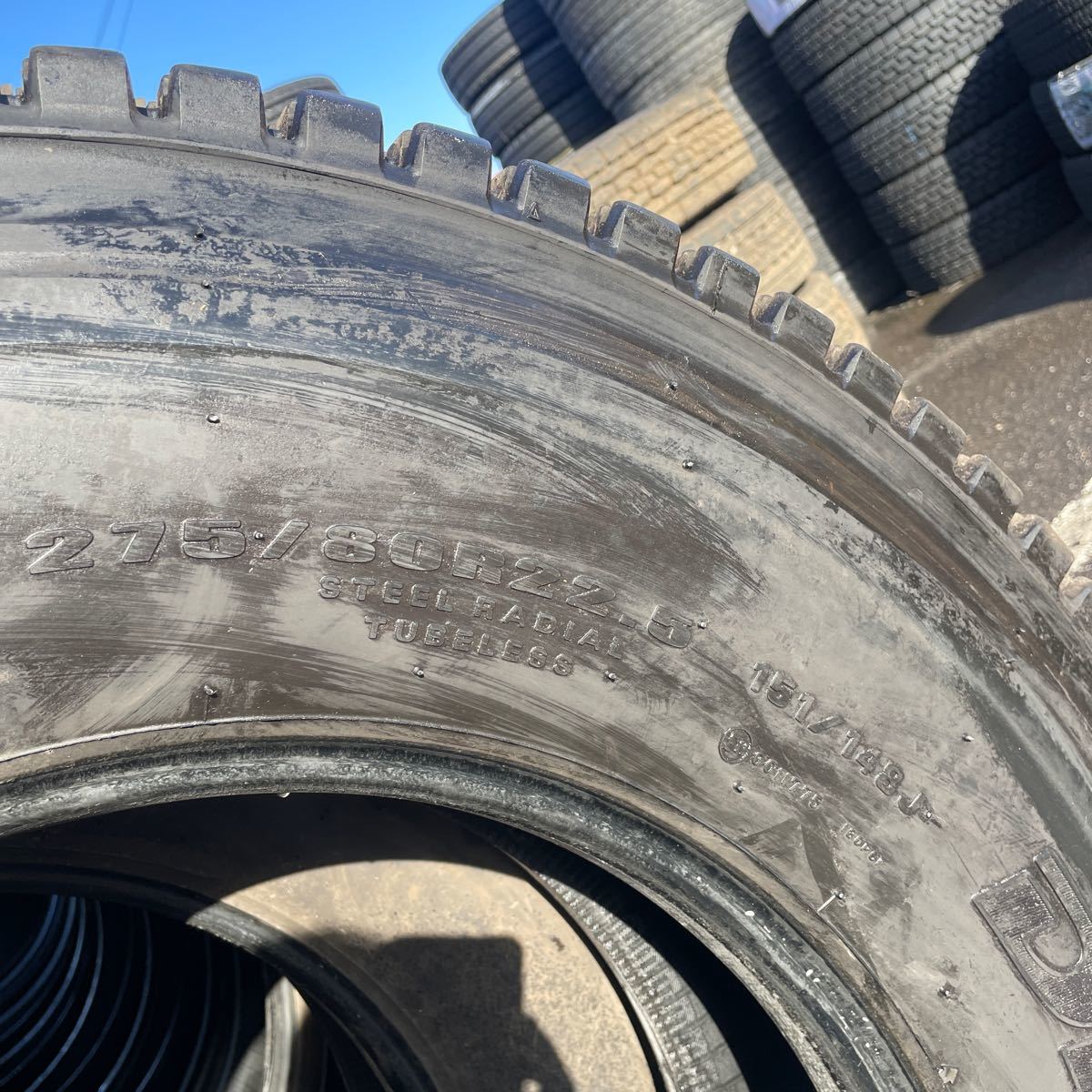 275/80R22.5 ダンロップ SP001 , 9分山　年式:2021年、激安美品　10本セット：200000円_画像5