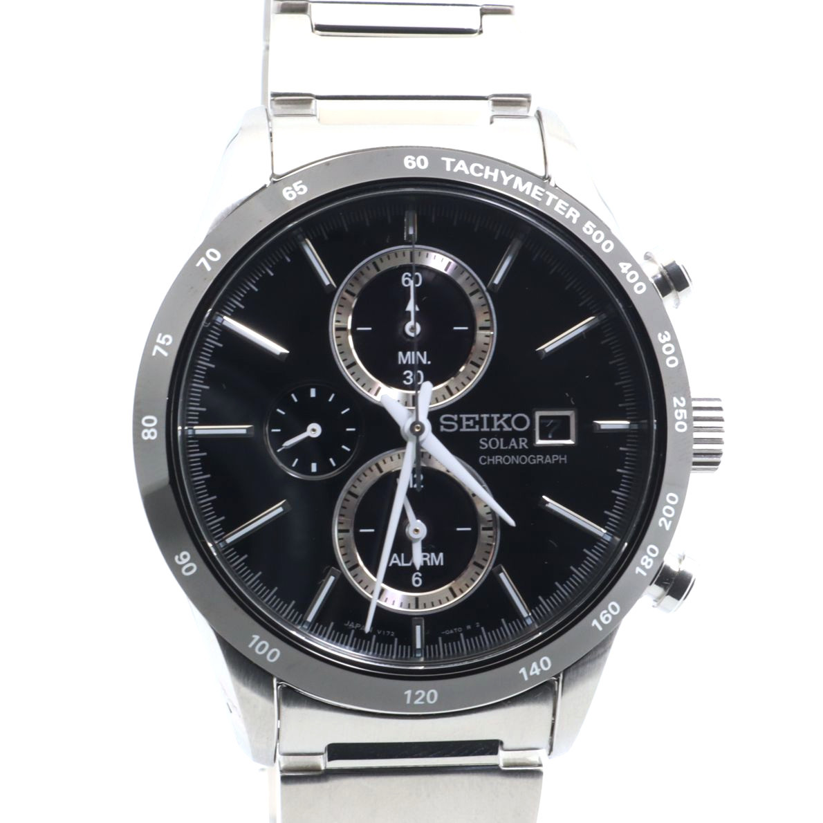 新品同様 セイコー SEIKO セイコーセレクション スピリット ソーラー クロノグラフ 腕時計 黒文字盤 メンズ 動作品 SBPY119 V172-0PA0_画像3