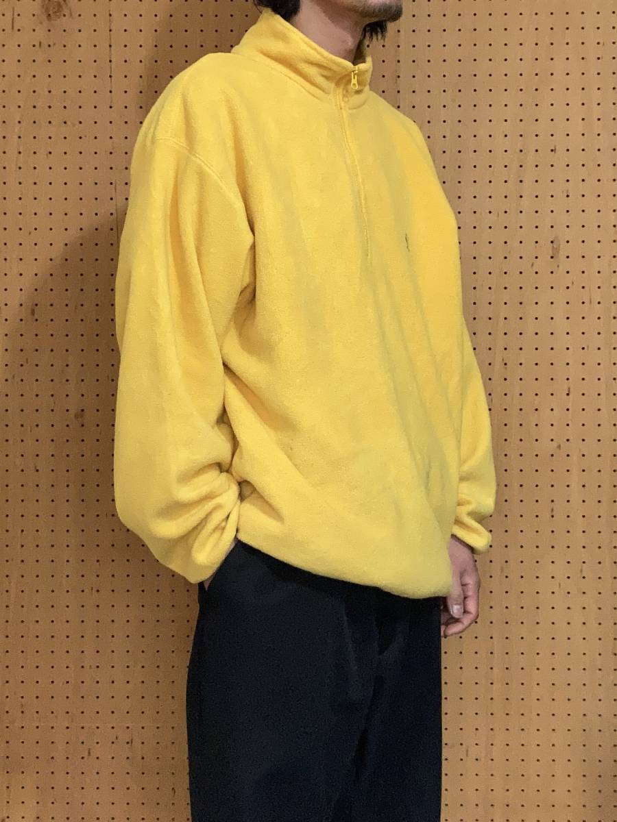  old clothes 90 period 90s nautica Nautica half Zip fleece pull over plain yellow yellow men's 2XL XXL oversize large size 