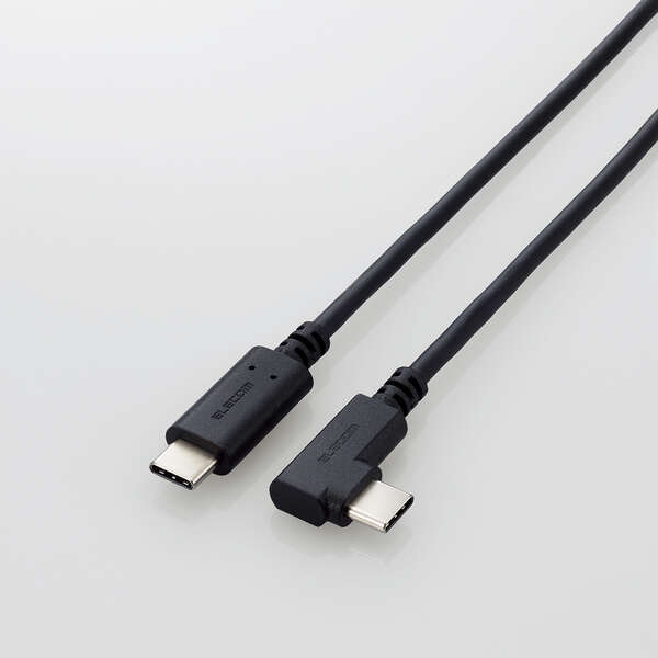 USB2.0ケーブル [C-C] 2.0m USB Power Delivery対応 L字コネクターや取り回しがしやすいやわらかケーブルを採用: U2C-CCLY20NBK_画像2