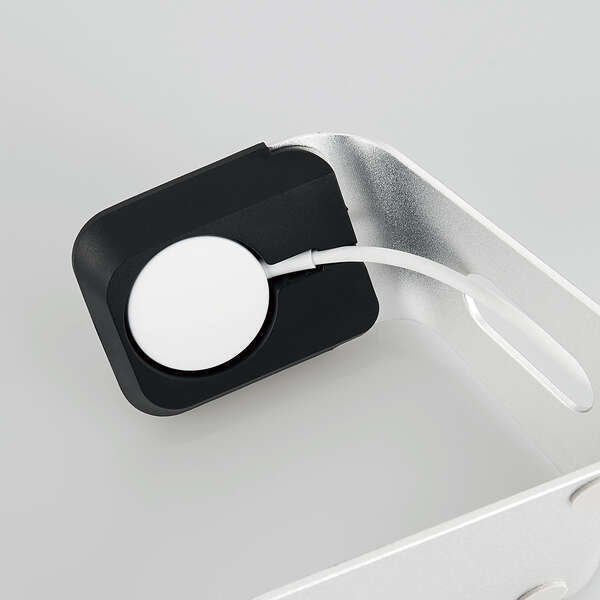 Apple Watch用アルミ製スタンド 純正磁気充電ケーブル装着可能 Apple Watchの設置と充電ができる縦置きタイプ: AW-DSCHALSV