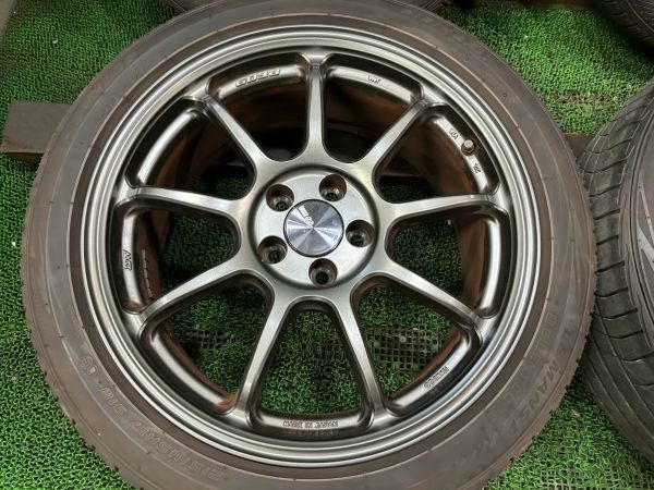 ダンロップ　ルマンV　215/45R17　ENKEIパフォーマンスライン　PF09　アルミホイール付き　4本　7.5J　ET48/5H　100　22年製サマータイヤ_画像3